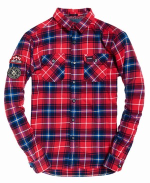 Superdry Lumberjack Lite Férfi Hosszú Ujjú Ing Piros | AZQJK5918